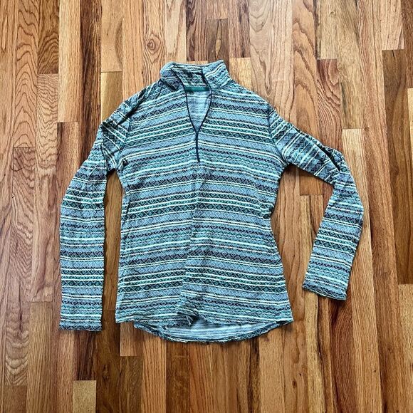 Woolrich Green Patterned Long Sleeve Top - Picture 2 of 4